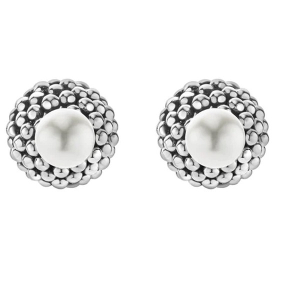 LAGOS Signature Caviar Pearl Front-Back Stud Earrings - Picture 3 of 6